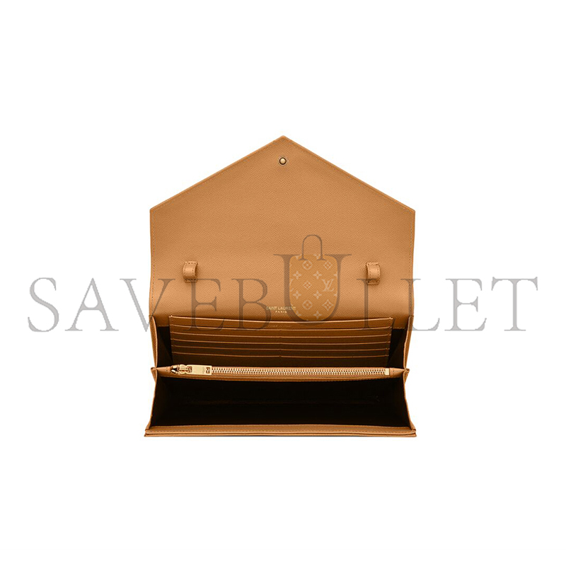 YSL CLASSIC CASSANDRE CHAIN WALLET IN GRAIN DE POUDRE LEATHER 377828BOW012516 (22.5*14*4cm)